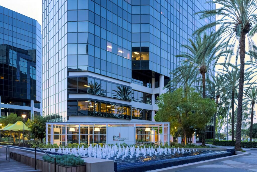 Office building with palm trees in Irvine, California